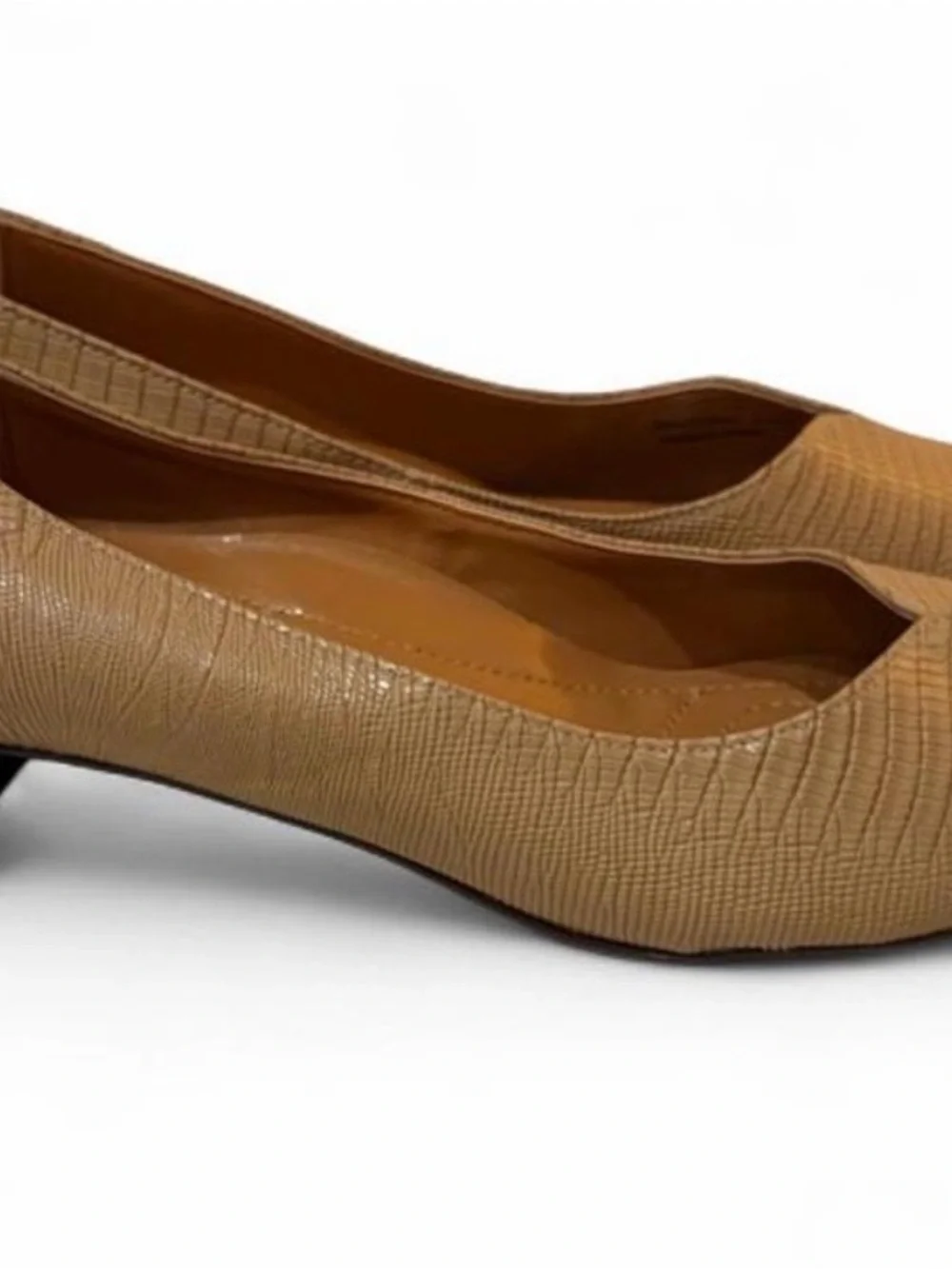 J Renee Faux Lizard Embossed Low Heel | Taupe | Size 10.5